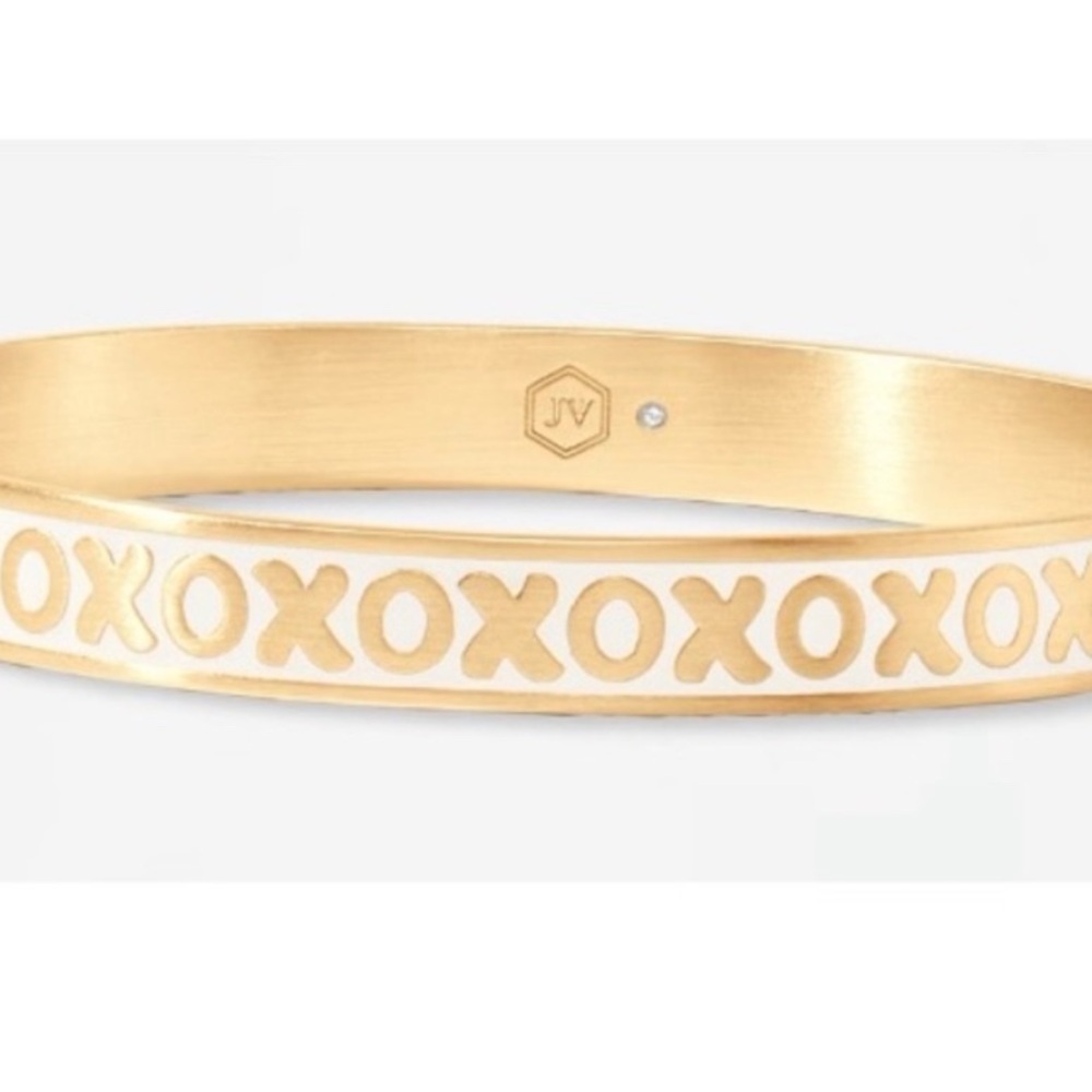 NWOT Julie Vos XO Bangle Bracelet white / gold
